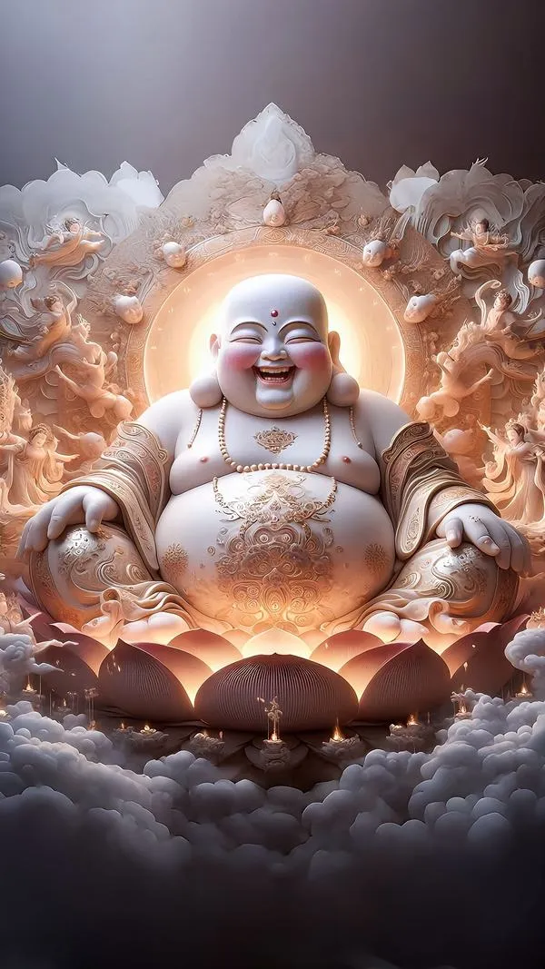 Bộ hình nền điện thoại Phật Quan Âm cầm chuỗi hạt trang nhã