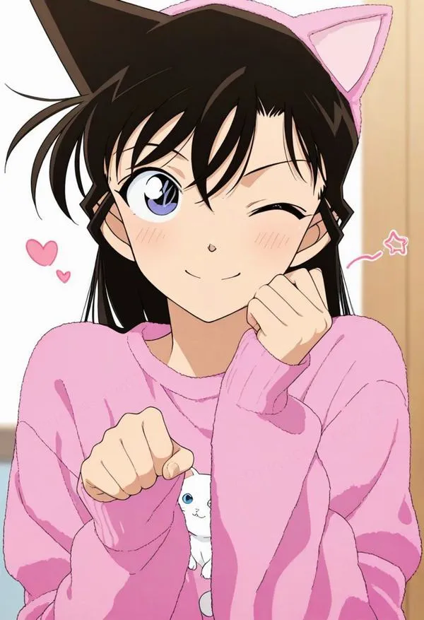 Hình Ran chibi cận mặt, viền sáng mảnh quanh tóc mái, nền tối, tạo chiều sâu hợp ảnh đại diện