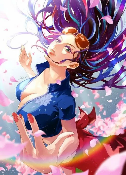 Ảnh đẹp Robin đứng trên boong tàu, gió thổi tóc dài, thần thái vững vàng