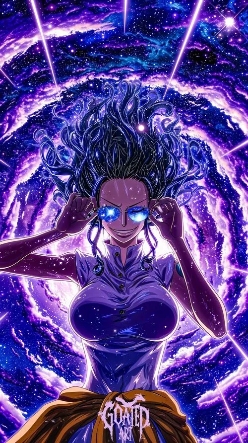 Ảnh anime Robin đứng thẳng, mũi cao thon, tông trầm rất cuốn