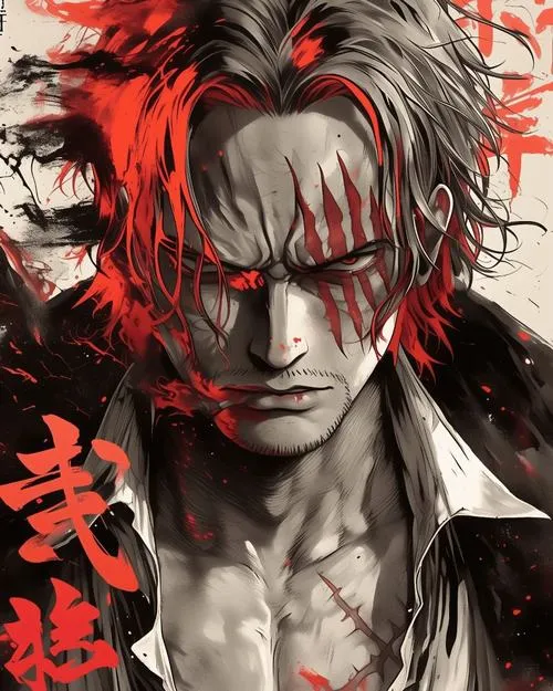 Tổng hợp 60 Ảnh Shanks Tóc Đỏ ngầu với ánh nhìn bình thản áo choàng đen và sẹo mắt trái