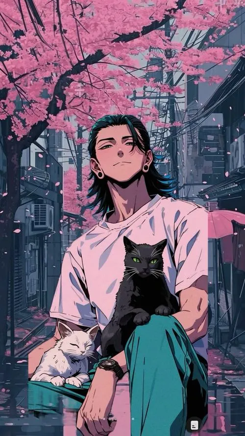 Ảnh fanart Geto phát động Dạ Hành Bách Quỷ chú linh vây quanh tông tím than