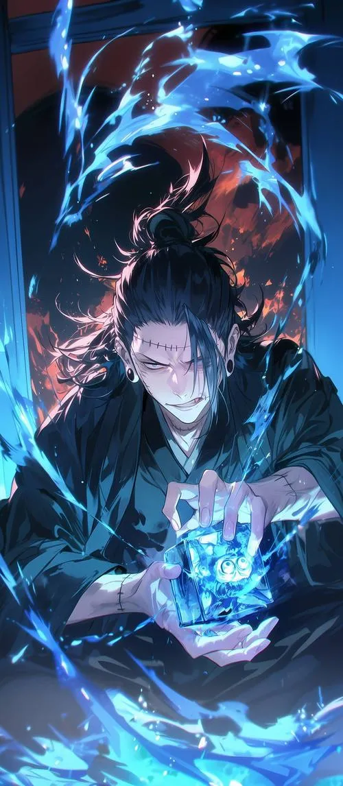 Ảnh fanart Geto và Gojo đối trọng bi kịch ánh sáng ngược tím than rất cuốn