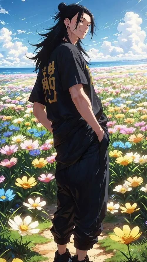 Ảnh nền Geto phong thái điềm tĩnh chú lực xoáy nhẹ phông đêm u ám