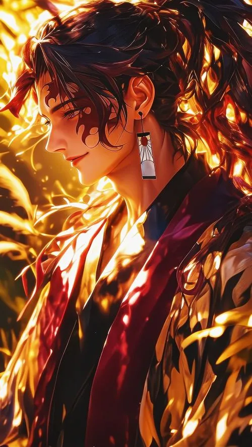 Hình ngầu Suguru Geto quay lưng tóc rũ trước ánh sáng ngược tạo chiều sâu