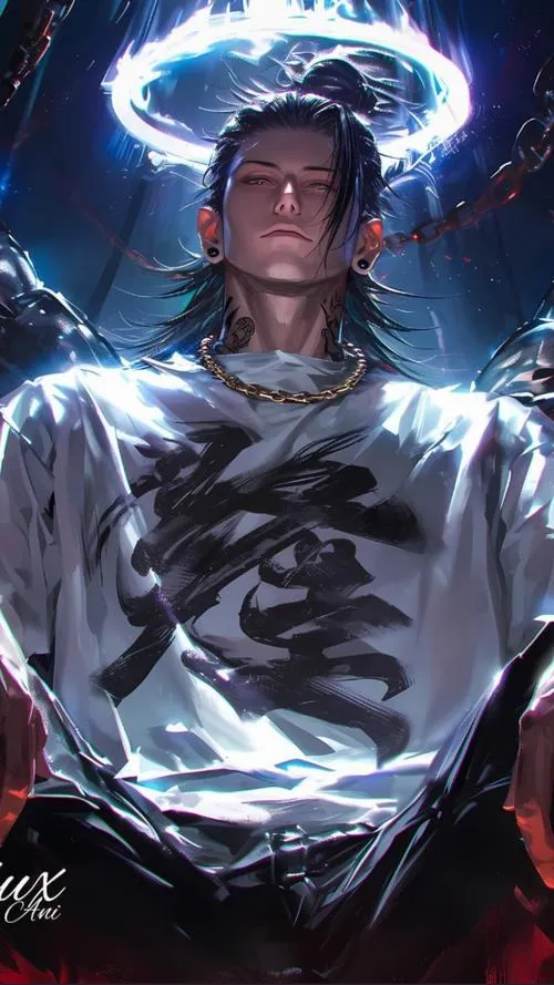 Ảnh bìa Suguru Geto lịch thiệp lạnh cà sa tối nổi bật giữa thành phố đêm