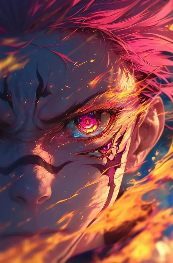 167 Hình Ảnh Sukuna Ryomen ngầu đậm chất phản diện với tông màu đỏ đen đầy căng thẳng