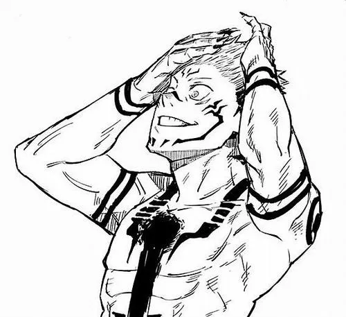 50 Ảnh Sukuna Manga Trắng Đen với nét mực dày cận mặt lạnh lùng và tương phản cực gắt