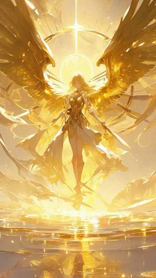 Michael mở đôi cánh giữa mây và tia nắng mảnh