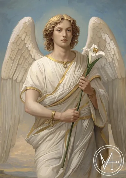Một hình thiên sứ siêu thoát giữa ánh sáng trong và độ mờ nền
