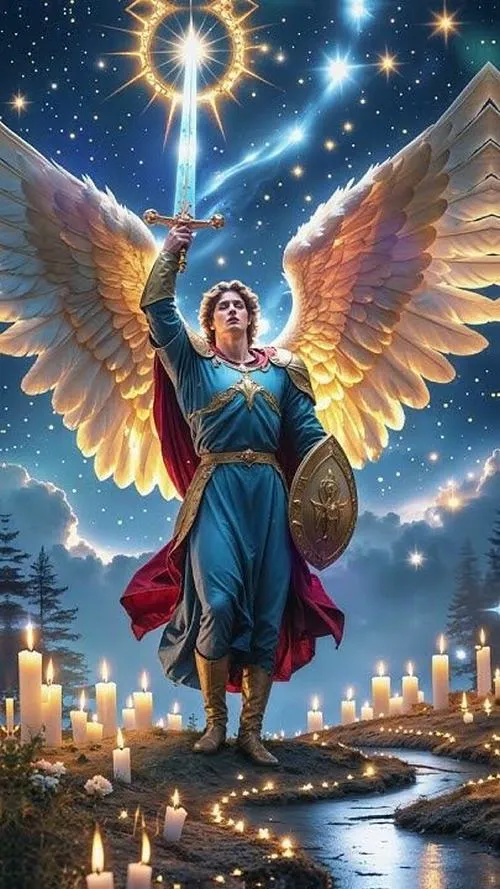 Thiên thần hộ vệ khoác áo choàng giữa ánh sáng dịu