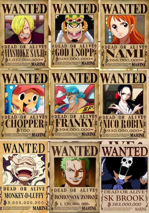 Ảnh truy nã One Piece và sức nặng tiền thưởng Berry qua từng bước khét tiếng