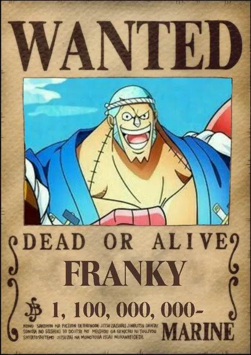 Hình Franky truy nã, vóc dáng máy móc cơ bắp, thần thái tự tin, poster cổ điển nhìn rất vui mắt