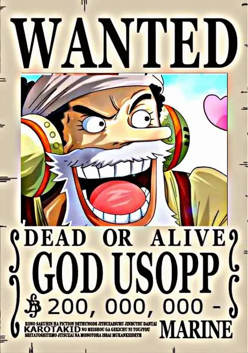 Ảnh God Usopp truy nã hài ngầu, biểu cảm lố mà nổi tiếng, tiền thưởng tăng vọt, fanart rất bắt mắt