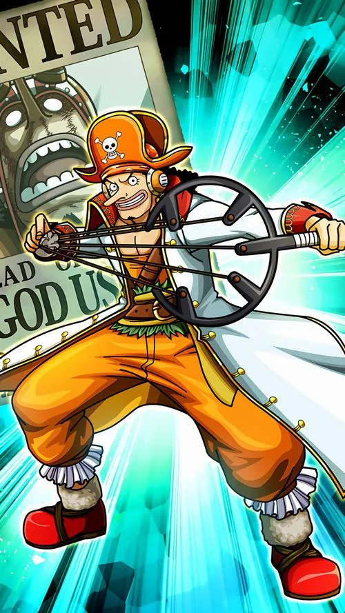 Ảnh Usopp God Usopp, biểu cảm tự tin, bối cảnh náo nhiệt, đúng chất huyền thoại lan truyền