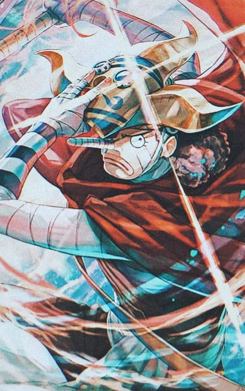 Ảnh Usopp tối giản, nền trơn, tập trung mũi dài và dáng pose, hợp làm hình đại diện