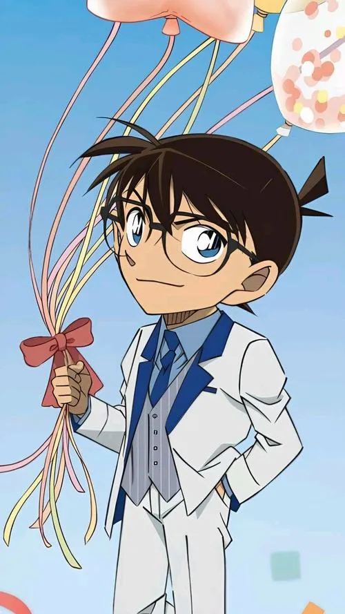 Avatar cậu nhóc kính to cầm dây ruy băng, nền trắng sáng, mood nhẹ nhàng dễ thương