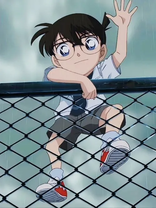 Hình nền Shinichi thu nhỏ cầm bóng chày, gương mặt tập trung nhưng vẫn rất hiền