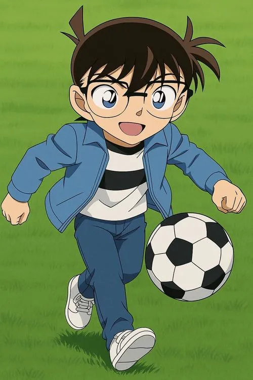 Hình nền cậu bé thám tử đội mũ bánh kem, nền vàng ngọt, hợp làm ảnh bìa sinh nhật