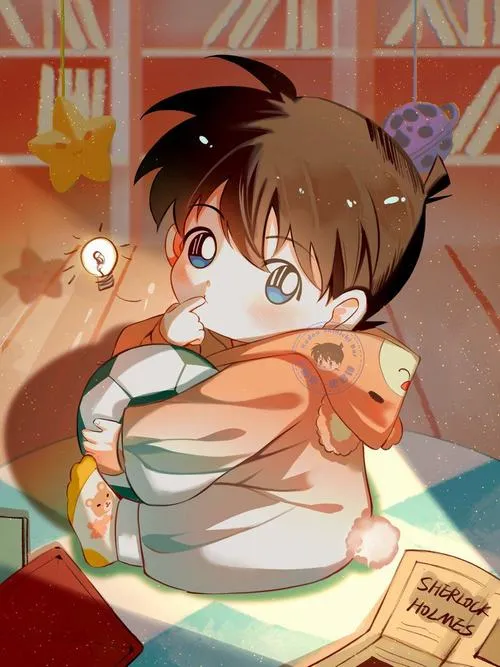 Hình nền thám tử nhí đi cạnh bóng người lớn, gam xám ấm, vibe bình yên và gần gũi