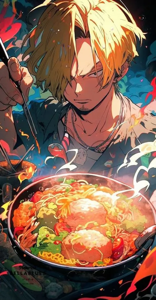 Hình Vinsmoke Sanji bật Hắc Cước, chân rực lửa, nền trời đêm, cảm giác bứt tốc như tàng hình