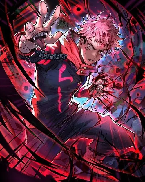 Ảnh bìa Yuji Itadori lao lên tung Divergent Fist hai nhịp, chuyển động gọn, lực đòn rõ