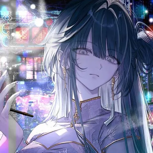 Ảnh anime nữ ngầu trong phố đêm neon, cảm giác như bước ra từ một bí mật