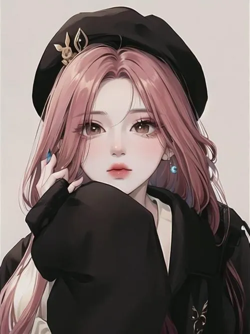 Thiếu nữ theo phong cách anime với ánh mắt sắc và tông màu lạnh rõ nét