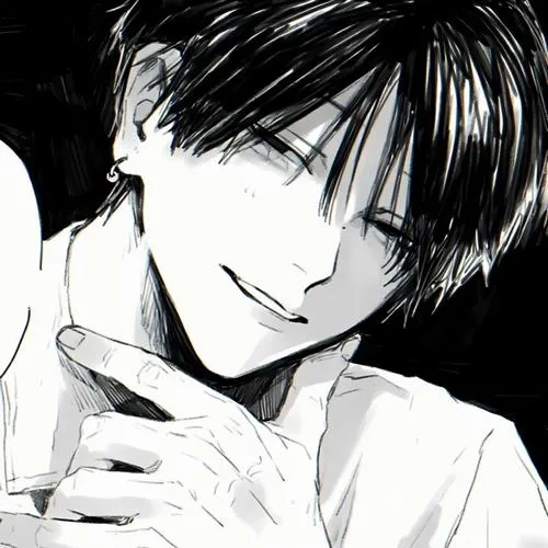 Ảnh avatar anime đen trắng nam với tông sáng tối rõ nét
