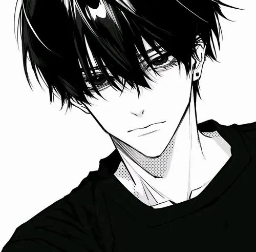 Phong cách noir thể hiện anime nam với khí chất