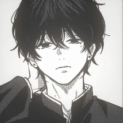 Ảnh đại diện anime đen trắng nam dùng nét vẽ tay