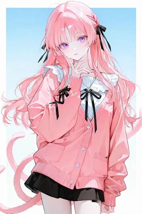 Nét dễ thương của anime nữ cute nằm ở ánh mắt, má hồng và nụ cười nhỏ