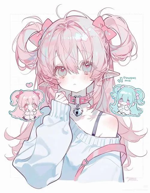 Anime nữ cute tông pastel dịu mắt, càng nhìn càng thấy yêu đời lạ