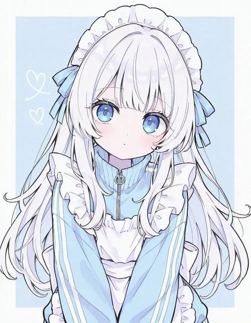 Ánh mắt long lanh kết hợp nơ tóc trong ảnh anime nữ cute