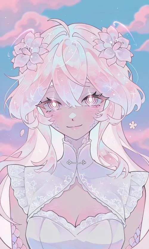 Kẹp tóc hình sao tạo điểm nhấn cho ảnh anime nữ cute