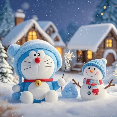 Avatar Doremon phong cách vệt cọ nghệ thuật, vừa tinh nghịch vừa có gu