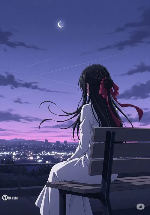 Hình sân thượng lạnh với tóc rối che nửa mặt