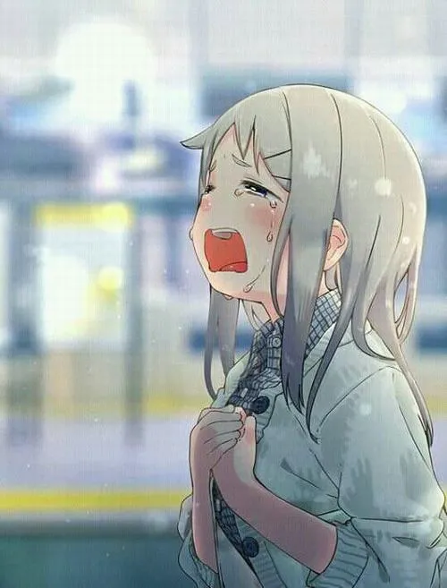 Hình nhân vật nữ anime ở trạm xe buýt cạnh ghế trống