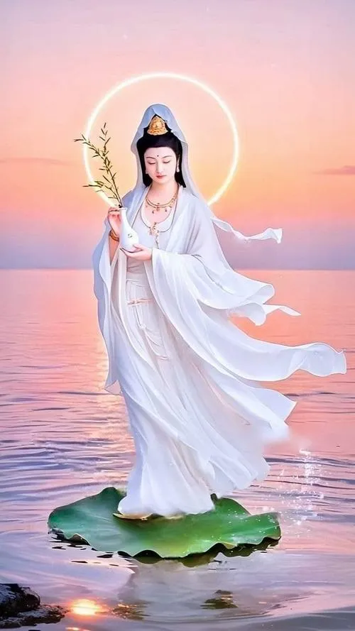 Mặc áo choàng cùng dải lụa bay nhẹ trên nền mây