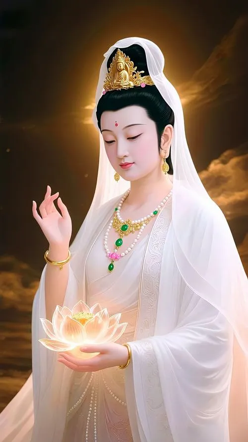 Tô pháp phục với họa tiết liên hoa và vân mây