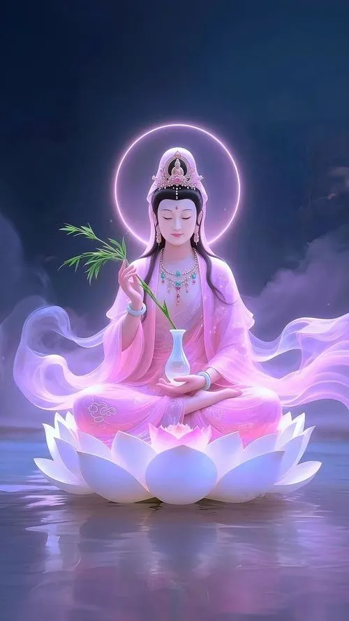 Gợi an yên từ gương mặt hiền từ mỉm nhẹ nhìn xuống