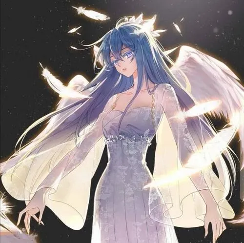 Concept hình thiên thần dễ thương anime với hào quang dịu rõ nét