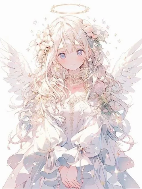 Kiểu tranh thiên thần kiểu anime nhấn nét vẽ trong trẻo dịu dàng