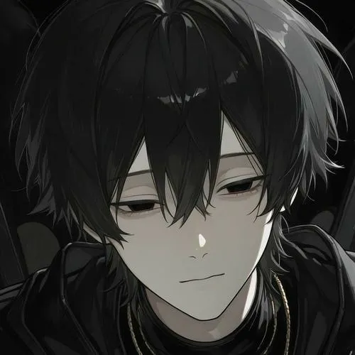 Ảnh anime nam lạnh lùng tối màu, nền trống, focus vào mắt, hợp làm avatar lâu dài