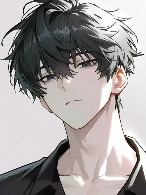 Anime ngầu cute nam kiểu phố đêm, đèn neon nhẹ, tai nghe, biểu cảm kiệm lời