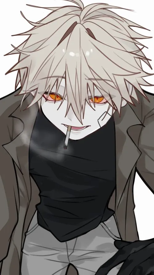 Ảnh anime nam ngầu, nền skyline đêm, gió thổi áo, cảm giác tự do rõ rệt