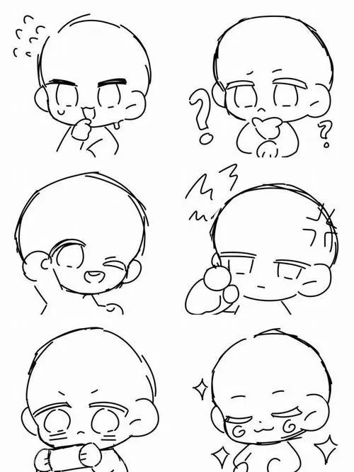 Chibi đơn giản dễ vẽ nhờ nét viền mảnh giúp dễ vẽ lại