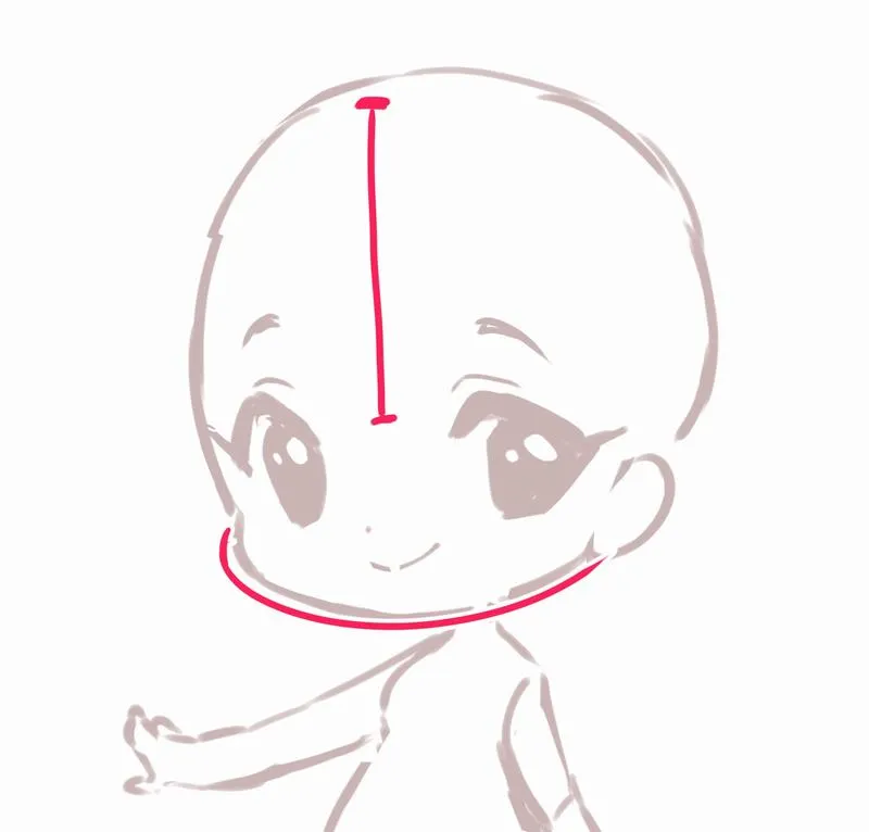 Đặt mắt mũi miệng thấp để tăng độ cute