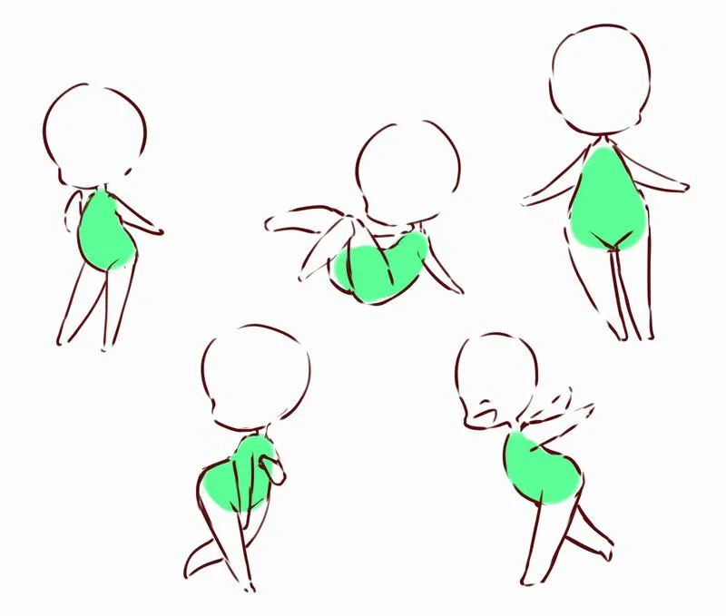 Dựng thân kiểu “hạt đậu/quả lê” để ra dáng đáng yêu