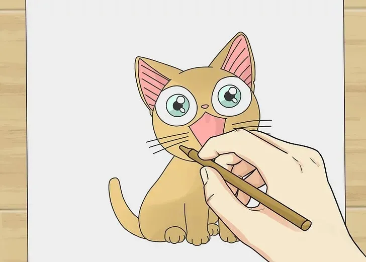 Hoàn thiện đuôi, đi nét và tô màu